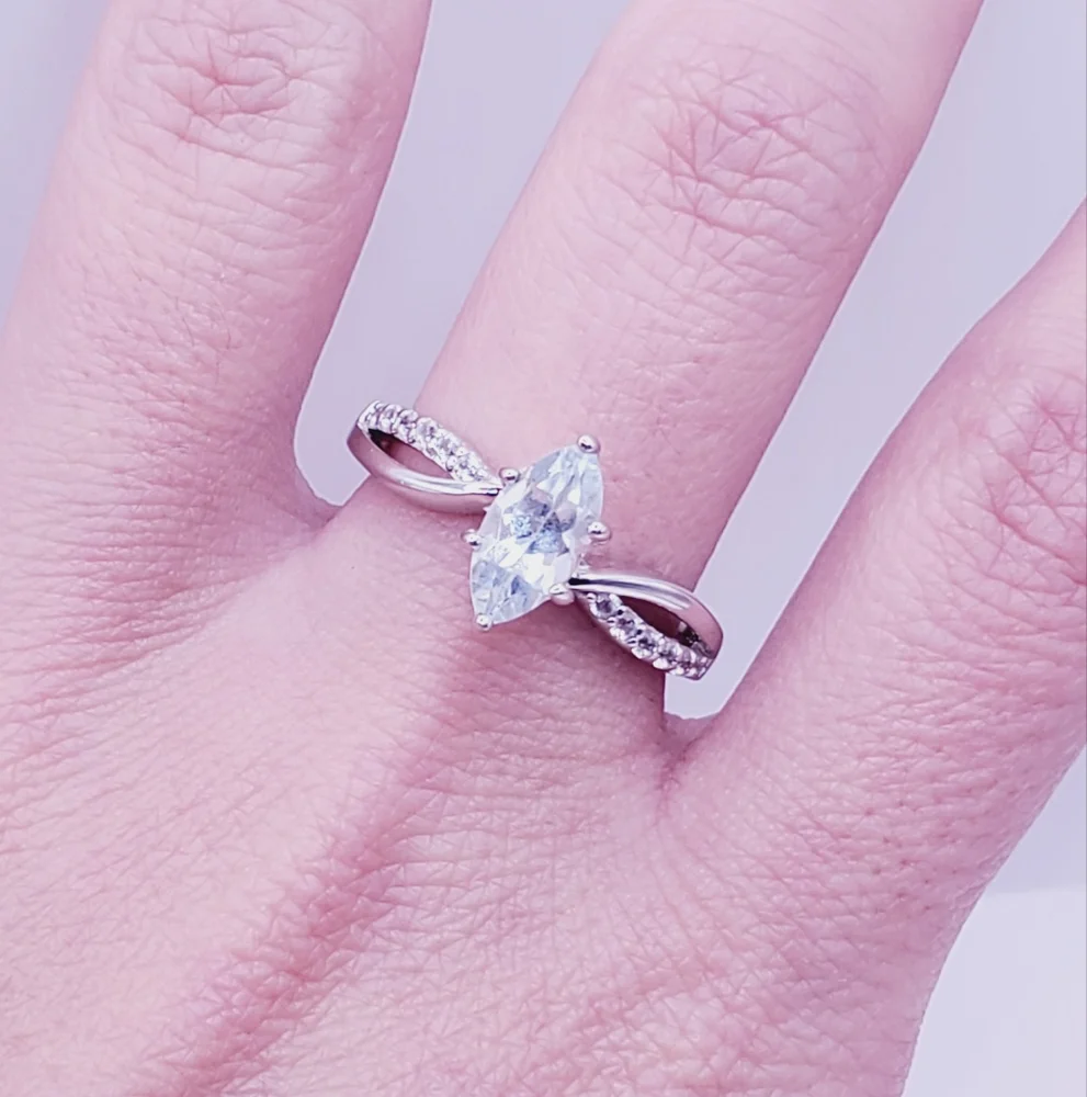 Marquise Cut Aquamarine Solitaire Ring